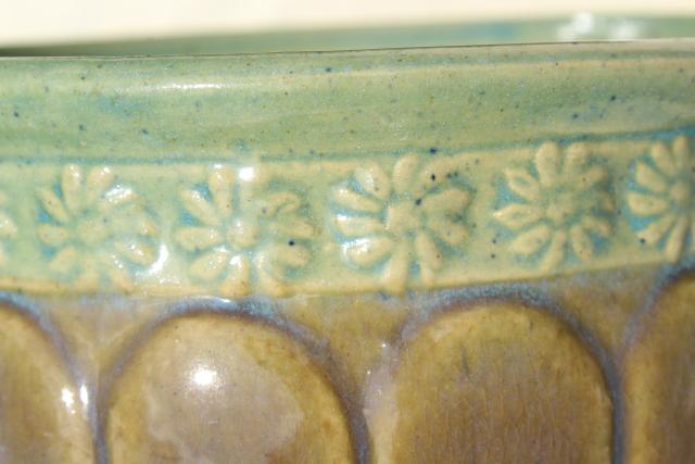 vintage pottery flower pot planter, large jardinieres early Zanesville, RRP Roseville