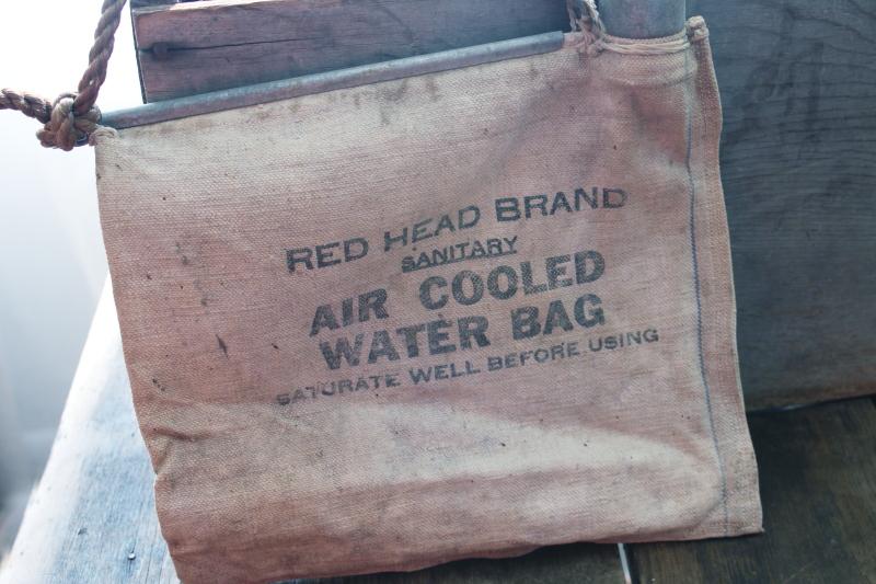 vintage printed canvas Red Head Brand Air Cooled Sanitary Water Bag
