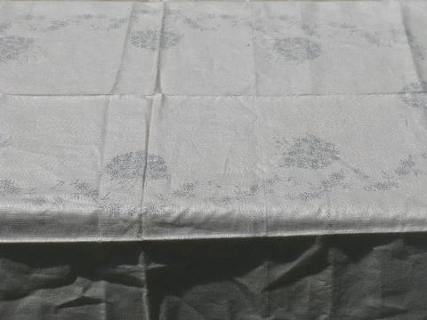 vintage pure linen tablecloth for embroidery, flowers stamped to embroider