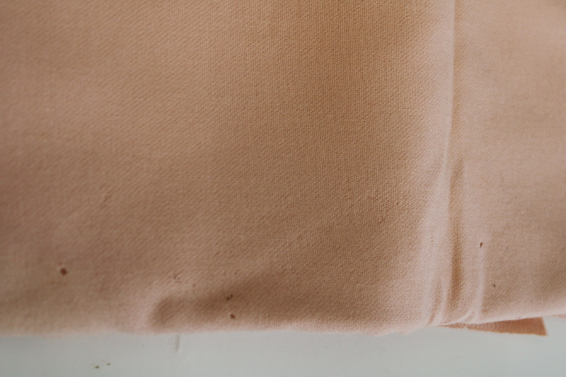 vintage pure wool fabric pale blush pink, craft material for dolls, rugs etc