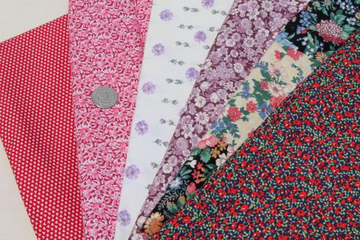 vintage quilting fabric lot, 40 yds assorted cotton print fabrics in 1 ...