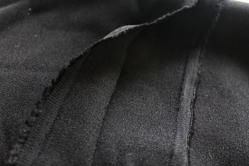 vintage rayon / poly georgette crepe fabric, solid black elegant dress material