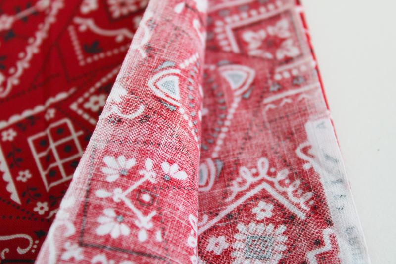 vintage red bandana print cotton fabric, VIP Cranston Print Works