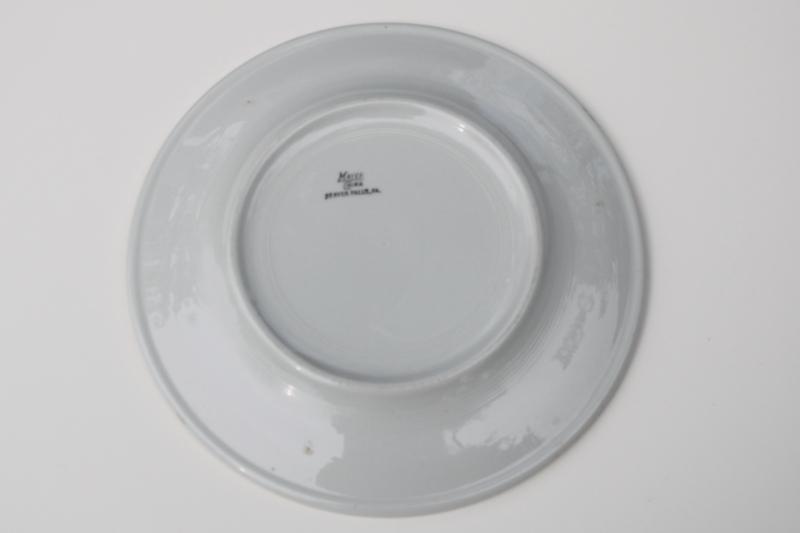 vintage restaurant china plate, ironstone w/ old Grand View hospital letter head