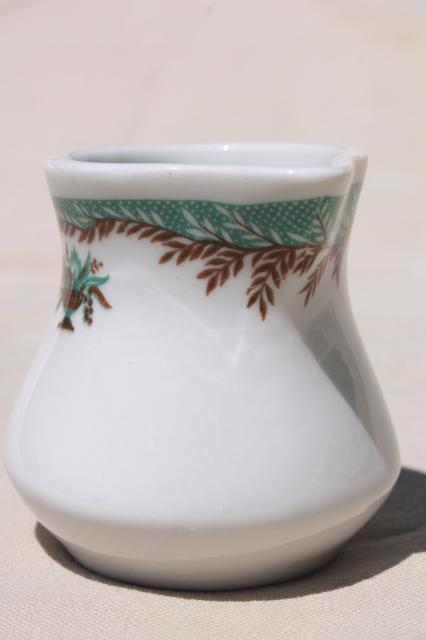 vintage restaurant ware ironstone cream pitcher, tiny Shenango china creamer