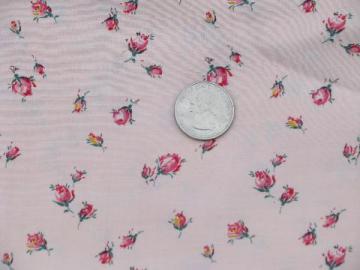 vintage rosebud floral print fabric, 40'' wide, drapey cotton / rayon or poly?