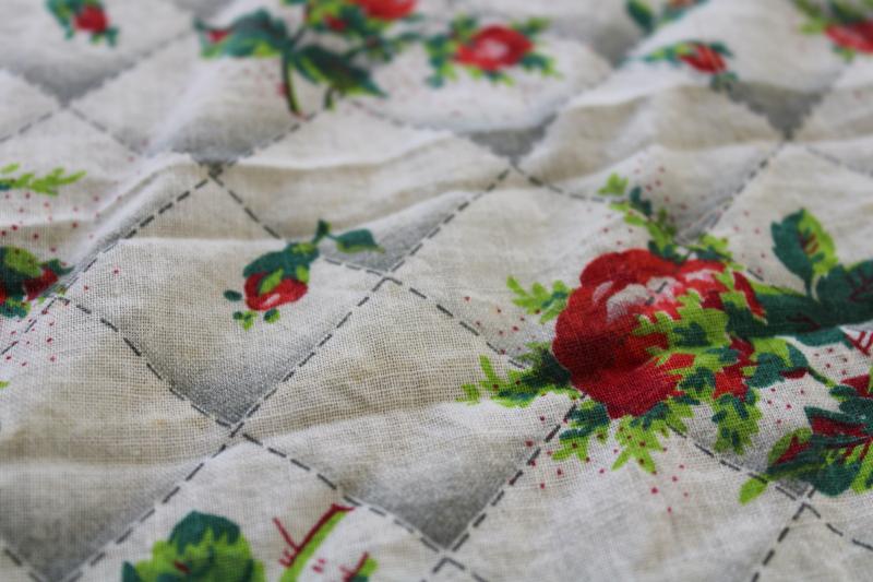 vintage roses print tablecloth, soft washed cotton fabric shabby country chic