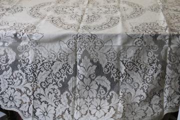 vintage round lace tablecloth, ivory lace table cover French country cottage chic