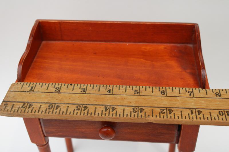 vintage sample size wood writing desk w/ drawer, American girl doll scale furniture