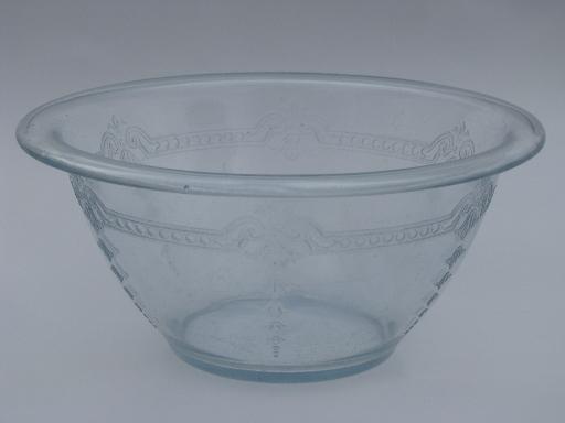 vintage sapphire blue Fire-King Philbe glass pie plate and mixing bowl