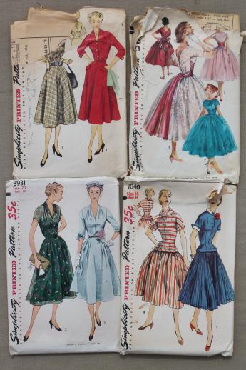vintage sewing patterns lot, 1930s 40s 50s dresses, lingerie, ladies separates