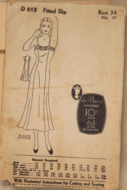 vintage sewing patterns lot, 20s 30s dresses, movie star stylish gowns, fashion accessories
