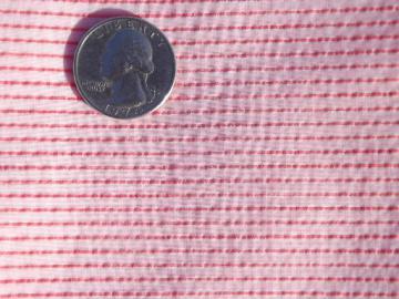 vintage sheer crinkle nylon fabric, retro 50s red and white stripe!