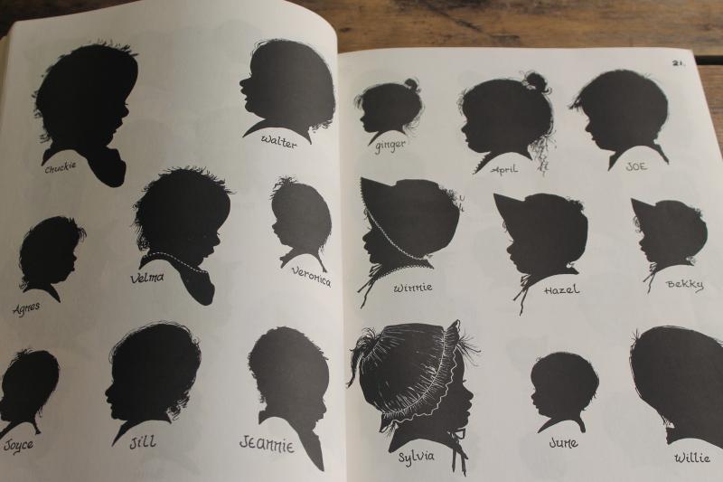 vintage silhouette art, book of antique & modern head portraits of all ages