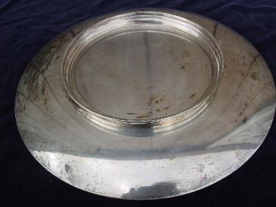 vintage silver cake plate / stand or serving plateau