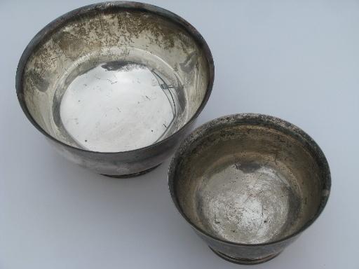 vintage silver plate Revere bowls in graduated sizes large and small