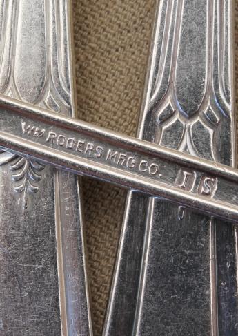 vintage silver plate flatware set, Sovereign Wm Rogers International silver