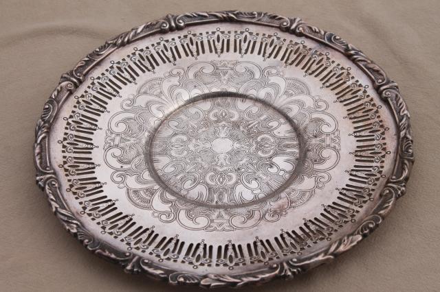 vintage silver plate serving trays & bonbon candy dishes for tea table or wedding