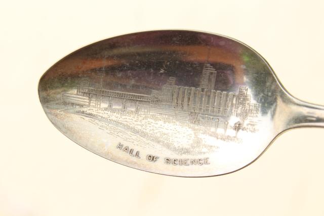 vintage silver plate souvenir spoons, 1930s Century of Progress, Chicago World's Fair