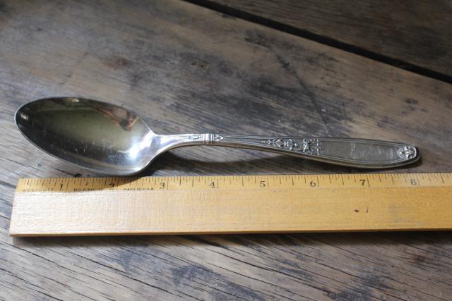 vintage silver plate tablespoons, serving spoon set of six 1847 Rogers Ambassador pattern