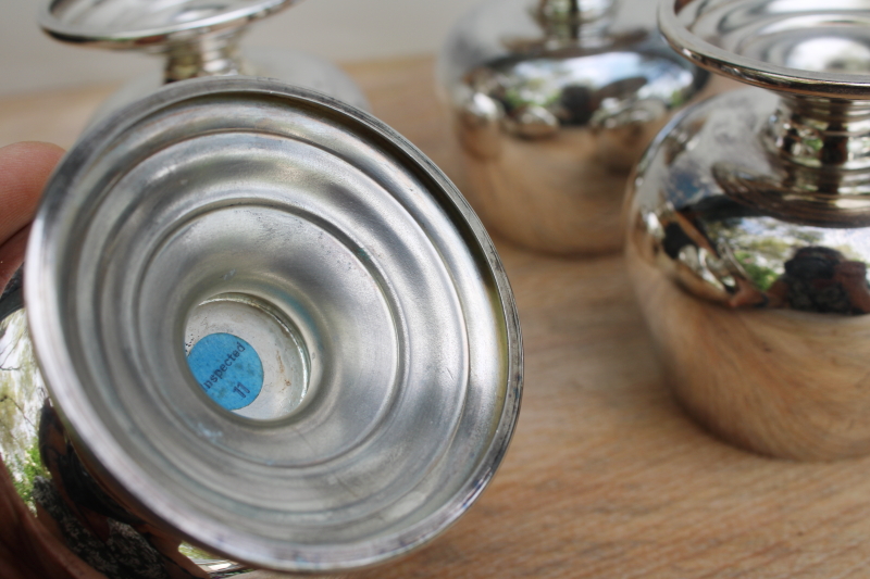 vintage silver plated brandy glasses / vases, engraved trophy cups Glen Oak Round Up