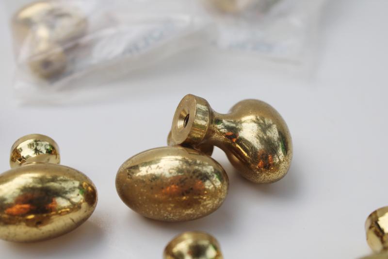 vintage solid brass hardware, oval drawer pulls or cabinet door knobs Period Brass