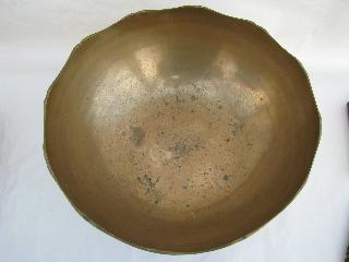 vintage solid brass punch set, pedestal bowl, cups and ladle