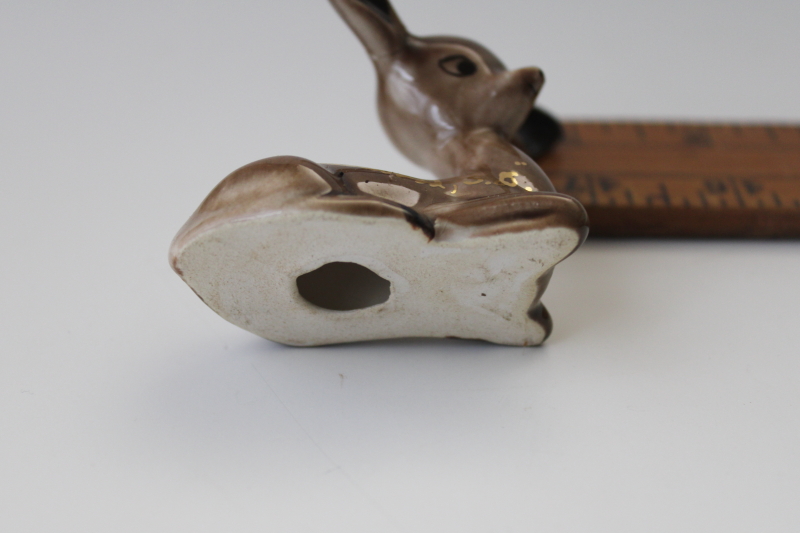 vintage souvenir Deadwood South Dakota, big eared mule deer, small ceramic figurine