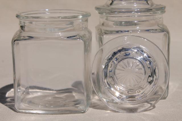 vintage spice rack & set of glass jars w/ lids, 12 small bottles for tiny treasures or spices