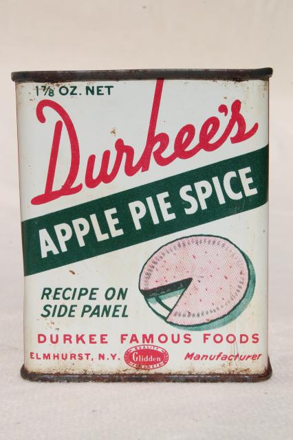 vintage spice tins, autumn harvest kitchen spices, pumpkin & apple pie graphics