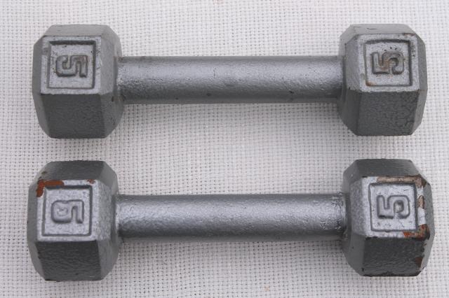 vintage sporting equipment, body building weight lifting weights, 3 lb ...