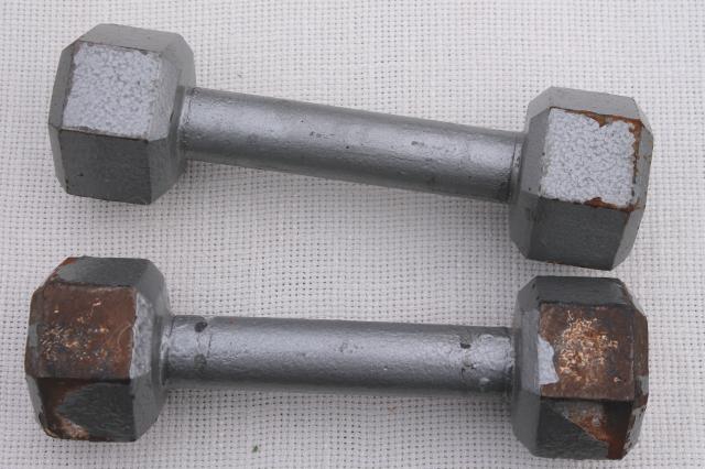 vintage sporting equipment, body building weight lifting weights, 3 lb ...