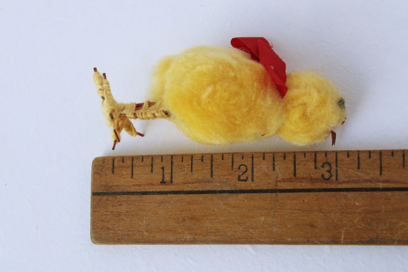 vintage spun cotton yellow chick Easter decoration, basket filler or ornament
