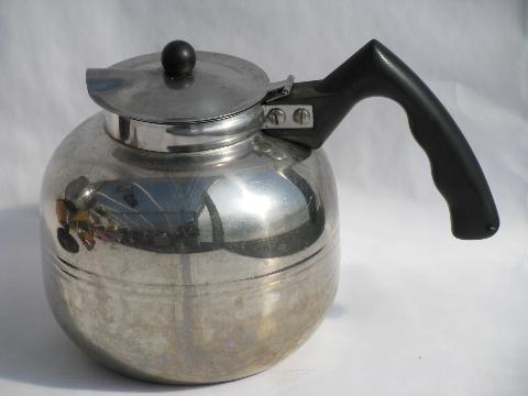 vintage stainless steel coffee pot, Mirro/Cory percolator w/extra filter disks
