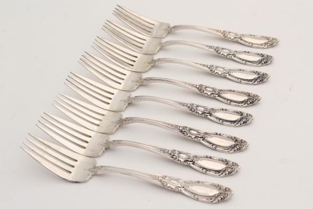 vintage sterling silver flatware, Towle King Richard 1932 service for 8 w/ serving pieces