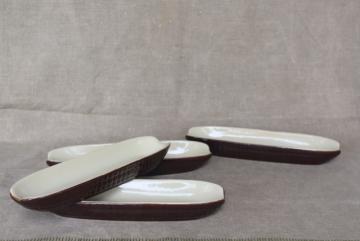 vintage stoneware pottery ear of corn, sweet corn on the cob dishes set for 4