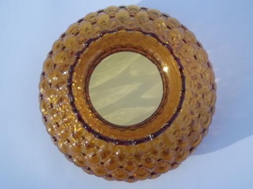 vintage student lamp replacement shades, quilted amber glass pair of shades