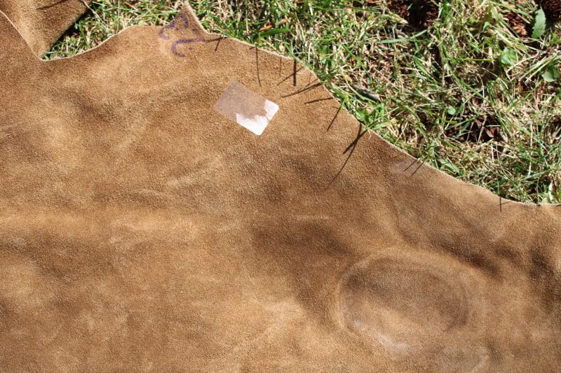 vintage suede or nubuck leather hide for leatherworking crafts, western style sewing