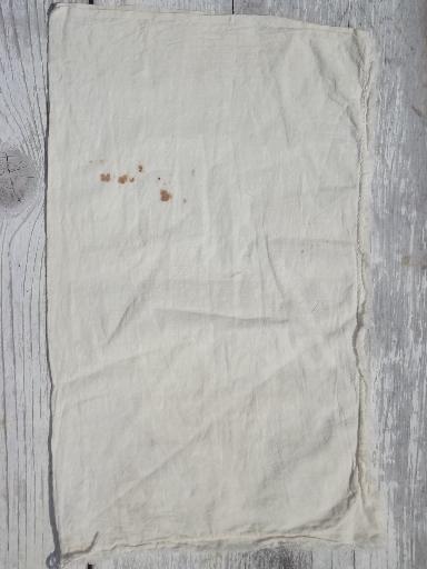 vintage sugar sacks lot, cotton feed sack fabric bags w/ chain stitching