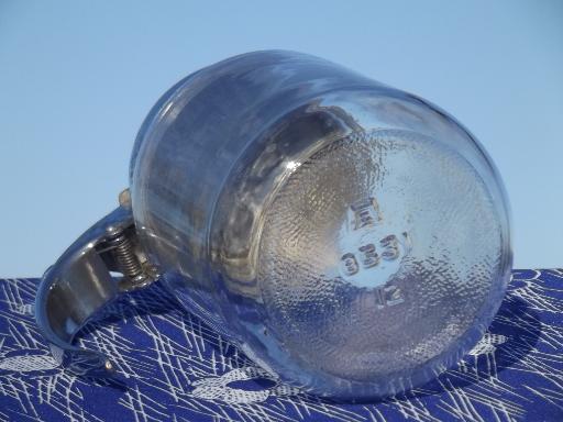 vintage syrup pitcher w/ big 1 qt glass jar, Nev R Drip drip-cut style lid