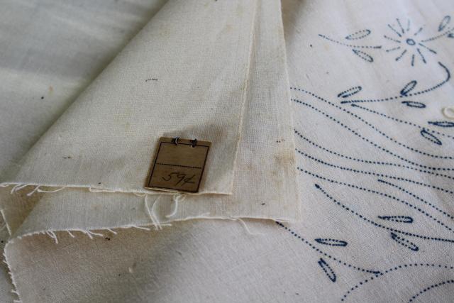 vintage tablecloth stamped for embroidery, tulips to hand stitch, depression era needlework