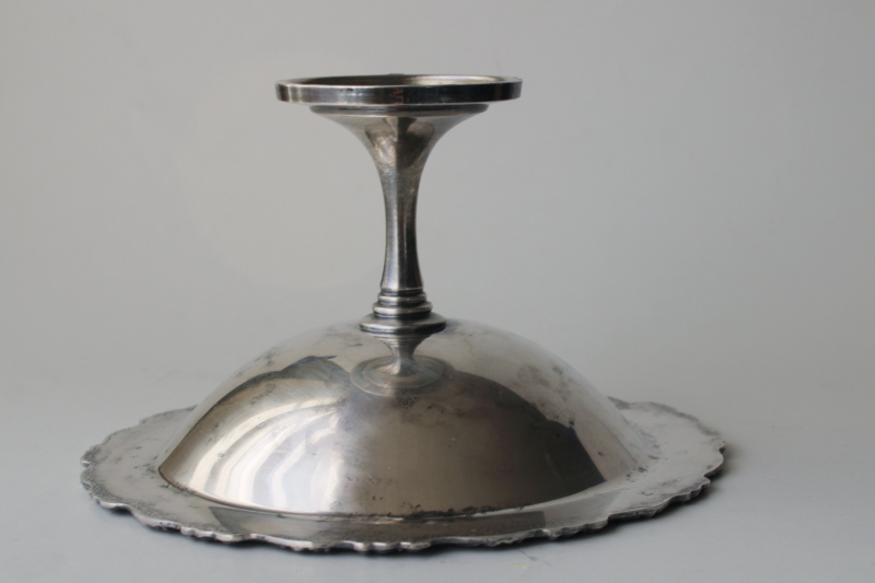 vintage tarnished silver plate tazza or compote, Oneida Royal Provincial pedestal dish