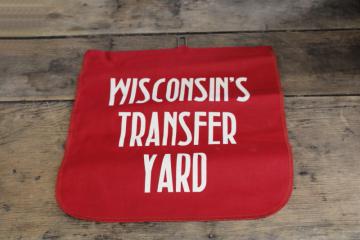 vintage truck haul large load sign safety flag red cotton Wisconsin's Transfer Yard