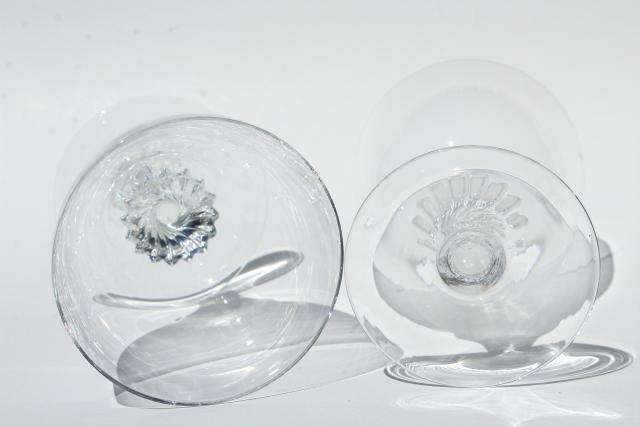 vintage twist stem wine glasses, crystal clear glass goblets, Lisa pattern