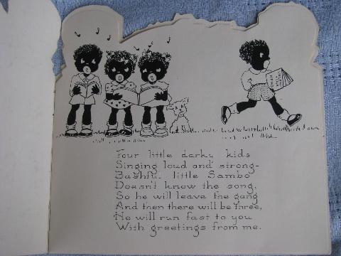 vintage valentine card w/ little Black Sambo story, Black Americana