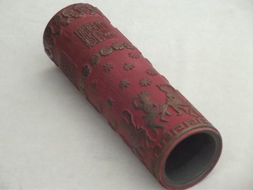 Vintage Wallpaper Printing Roller Siamese Dancers Metal Print Block