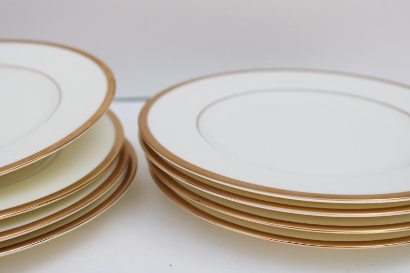 vintage wedding band china, ivory w/ gold Noritake Troy pattern bread or dessert plates