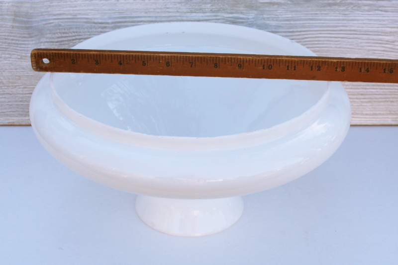 vintage white glass shade for large hanging light or table lamp, plain milk glass