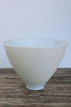 vintage white milk glass diffuser shade, waffle pattern reflector or torchiere for Rembrandt Stiffel lamp