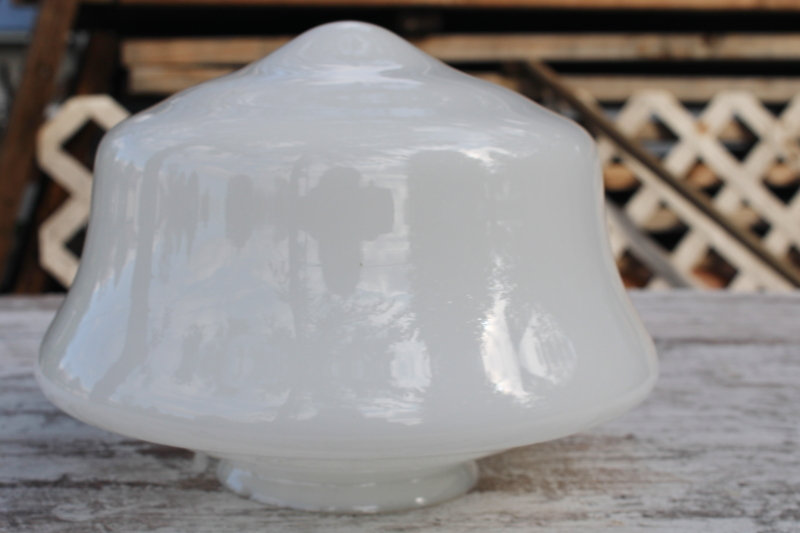 vintage white milk glass school house globe shade for industrial or farmhouse style lighting